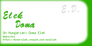 elek doma business card